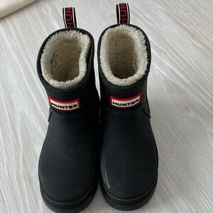 Hunter Kids Black Snow Boots